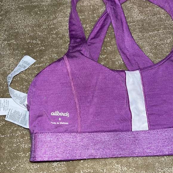Allbirds Purple Sports Bra Racerback Medium Support - Picture 3 of 4